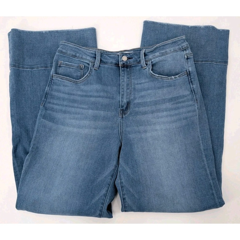 Women's Vervet Blue Wide Leg High Rise Pants Size 31‎ Light Wash Cuffed Boho